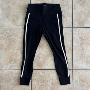 JoyLab Black Leggings with White Side Stripes